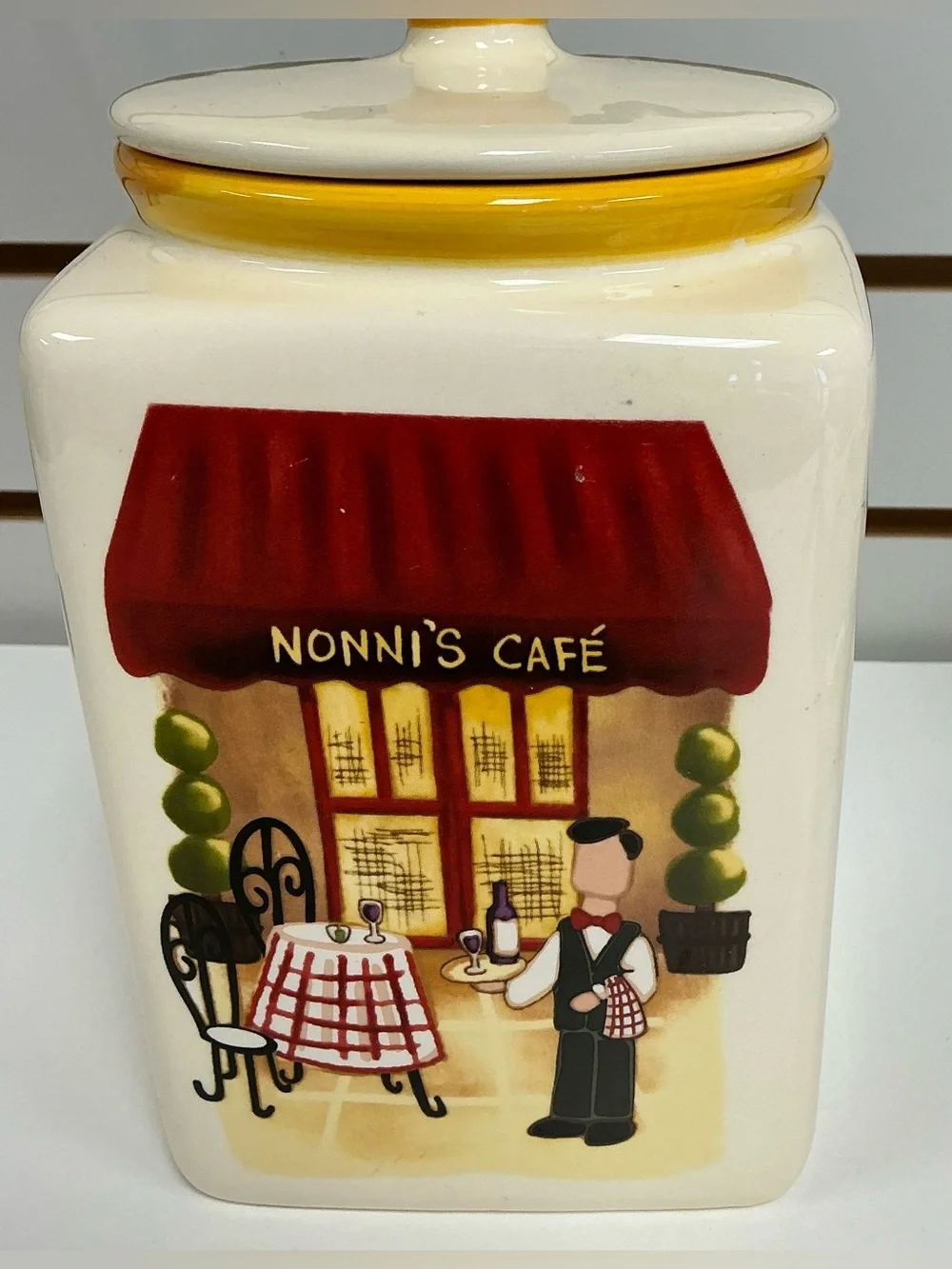 Nonni’s Cafe Cookie Jar Canister Ceramic 8